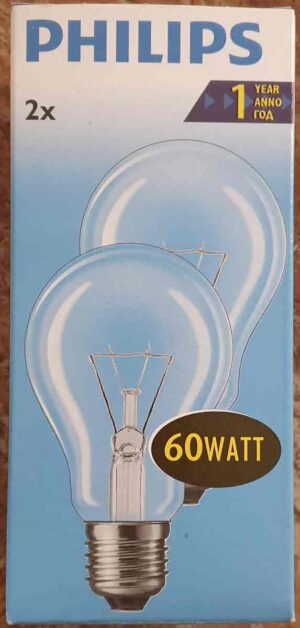 Phillips 60 Watt &ndash; 2 St&uuml;ck-Packung &ndash; klar